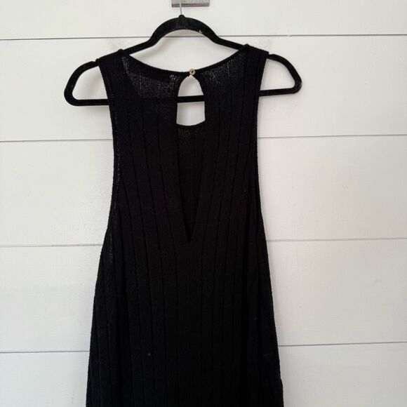 Free People Beach Women’s XL Black Ribbed Wide Leg Jumpsuit - Picture 5 of 8